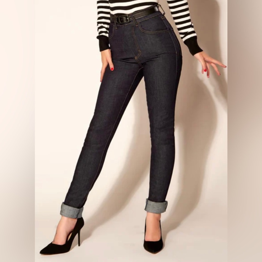 Love Your Body by Laura Byrnes Pin Up 50s Vintage Style High Rise Jeans